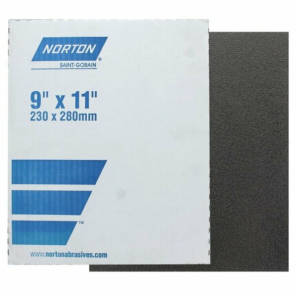 Norton 07660701307 Sanding Sheet, 11 in L, 9 in W, Coarse, 80 Grit, Emery Abrasive, Cloth Backing 50635-038